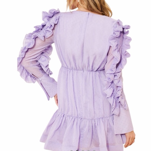 Free People Lilac Ruffle Mini Dress EUC - Picture 7 of 15